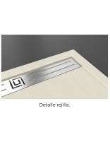 Plato ducha ligero rejilla alargada inox.