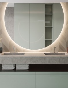 Espejo media luna led modelo a medida CIO de BathDecor