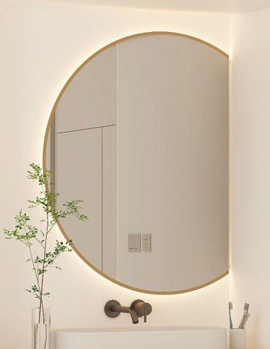 Espejo media luna pintado led modelo a medida CLEO de BathDecor
