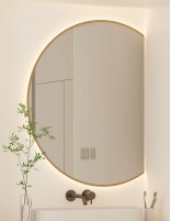Espejo media luna pintado led modelo a medida CLEO de BathDecor
