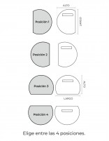 Espejo media luna pintado posiciones