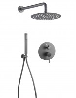 Grifo Empotrado de Ducha de pared monomando redondo - black gun metal de Bathpus