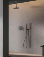 Grifo Empotrado de Ducha de techo monomando redondo - black gun metal de Bathpus