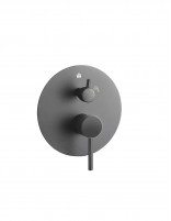 Detalle Grifo Empotrado de Ducha de techo monomando redondo - black gun metal de Bathpus