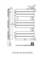 Croquis Secatoallas Radiador circuito calefacción - de 90 cm x 50 cm de Bathplus