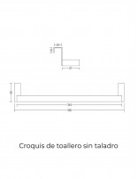 Croquis Toallero para mueble baño - oro cepillado de Bathplus