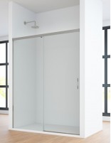 Mampara ducha de 1 hoja fija y 1 puerta corredera - MAREA cromo de Bathplus