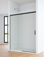 Mampara ducha de 1 hoja fija y 1 puerta corredera - MAREA negro de Bathplus