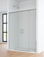 Mampara de ducha frontal dos fijos y dos correderas - cromo MAREA de Bathplus