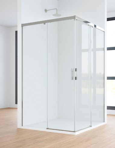 Mampara de ducha angular dos hojas fijas y dos puertas correderas - MAREA de Bathplus