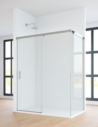 Mampara angular 2 fijos y 2 correderas cromo - MAREA de Bathplus