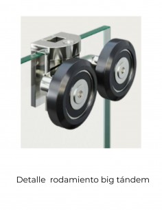 Mampara ducha de 1 hoja fija y 1 puerta corredera - MAREA cromo de Bathplus 2