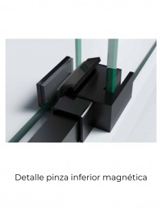 Mampara ducha de 1 hoja fija y 1 puerta corredera - MAREA negro de Bathplus 2