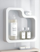 Estante para ducha L blanco