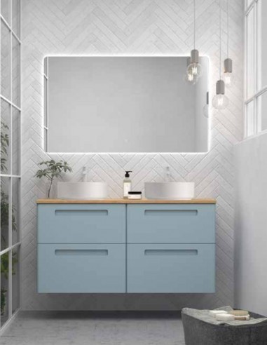 Mueble baño Avila Dos París - 2 cajones con lavabo sobre encimera laminada