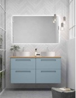 Mueble baño Avila Dos París - 2 cajones con lavabo sobre encimera laminada