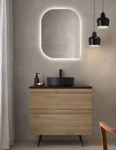 Mueble baño Avila Dos Natalia - 2 cajones y patas con lavabo sobre encimera