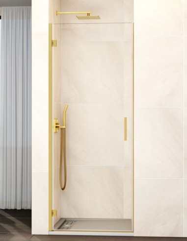Mampara Dorada GLASS - 1 puerta abatible bisagra a perfil GME