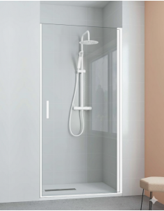 Mampara ducha abatible blanca modelo Denia