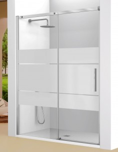 Mampara Kassandra Luna - 1 fijo y 1 corredera vidrio 8 mm 2