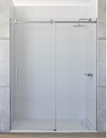 Mampara de ducha acero inoxidable - 1 puerta y 1 fija modelo TEA de Seviban