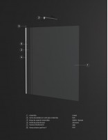 Mampara fija níquel detalle