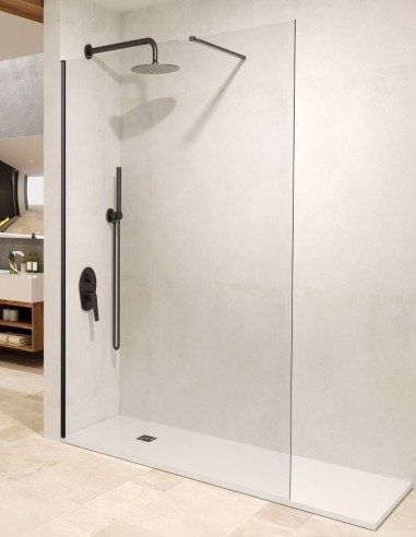 Mampara fija negra modelo Screen de SBX Mamparas Imex