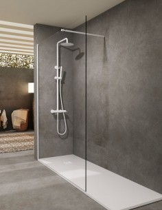 Mampara fija blanca modelo Screen de SBX Mamparas Imex 2