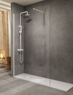 Mampara fija blanca modelo Screen de SBX Mamparas Imex