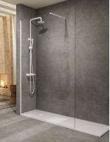 Mampara fija blanca modelo Screen de SBX Mamparas Imex