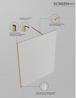 Mampara fija oro cepillado despiece