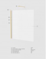 Mampara fija oro cepillado detalle