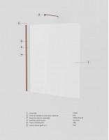 Mampara fija oro rosa cepillado detalle