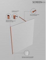 Mampara fija oro rosa cepillado despiece