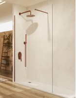 Mampara fija oro rosa cepillado