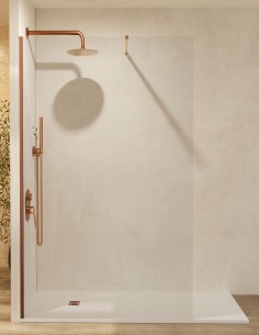 Mampara fija oro rosa cepillado modelo Screen de SBX Mamparas Imex