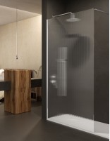 Mampara fija acanalada cromo modelo Screen de SBX Mamparas Imex