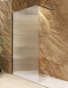 Mampara fija acanalada negra modelo Screen Waves de SBX Mamparas Imex