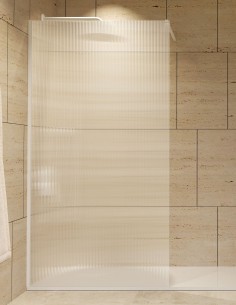 Mampara fija acanalada blanca modelo Screen Waves de SBX Mamparas Imex