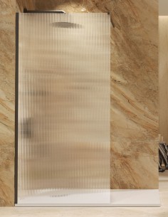 Mampara fija acanalada black gun metal modelo Screen Waves de SBX Mamparas Imex