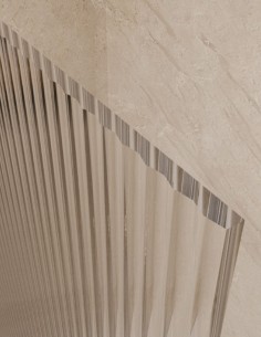 Mampara fija acanalada oro rosa cepillado modelo Screen Waves de SBX Mamparas Imex 2