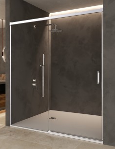 Mampara fija y corredera cromo modelo Stylo de SBX Mamparas Imex 2