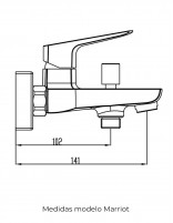 Croquis Grifo en latón níquel PVD para bañera - Marriot de GME