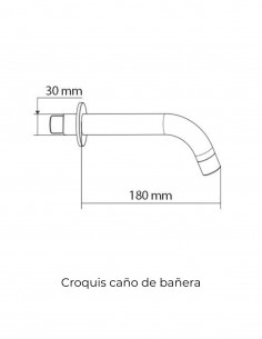 Caño bañera níquel cepillado PVD - GME 2