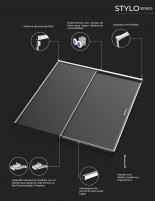 Mampara fija y corredera níquel detalle