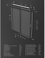 Mampara fija y corredera níquel despiece