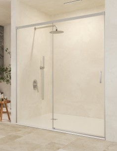 Mampara fija y corredera níquel modelo Stylo de SBX Mamparas Imex 2