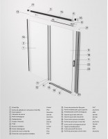 Mampara fija y corredera negra detalle