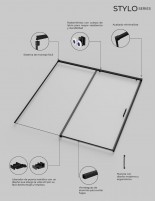 Mampara fija y corredera negra despiece