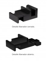 Mampara fija y corredera negra liberador
